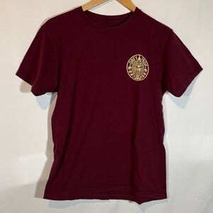 Obey Maroon Tee with Gold Emblem
